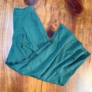 Voodoo Vixen Women's Wide Leg Pants Medium Pleated Suspender Buttons 40s XX4